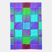 Levendige geometrische lichtgolven theedoek (Verticaal)