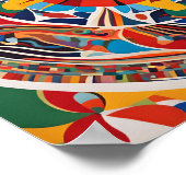 Levendige Geometrische Mandala Kunst  Poster (Hoek)