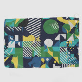 Levendige geometrische Mannen T-Shirt - Abstract b Golfhanddoek (Horizontaal)