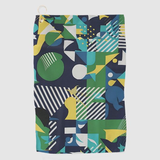 Levendige geometrische Mannen T-Shirt - Abstract b Golfhanddoek (Voorkant)