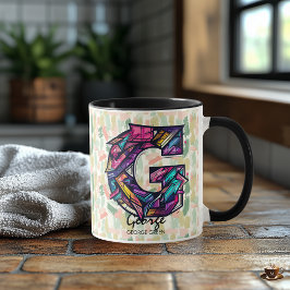 Levendige geometrische monogrammok - G voor George Mok