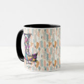 Levendige geometrische monogrammok - L voor Liam Mok (Voorkant links)