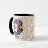 Levendige geometrische monogrammok - O voor Oliver Mok (Voorkant links)