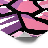 Levendige geometrische mozaïek in roze en Paarse Poster (Hoek)
