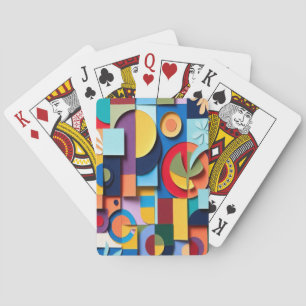 Levendige geometrische mozaïek van papierknipsels pokerkaarten