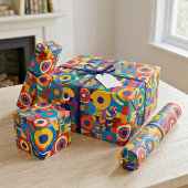 Levendige geometrische patchwork Afro-Amerikaanse  Cadeaupapier
