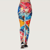 Levendige geometrische splash art leggings (Achterkant)