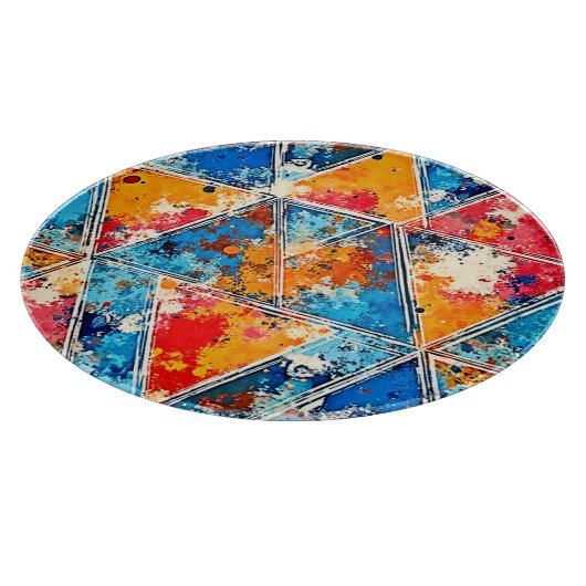 Levendige geometrische splash art snijplank (Hoek)