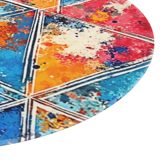 Levendige geometrische splash art snijplank (Hoek)