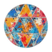 Levendige geometrische splash art snijplank (Voorkant)