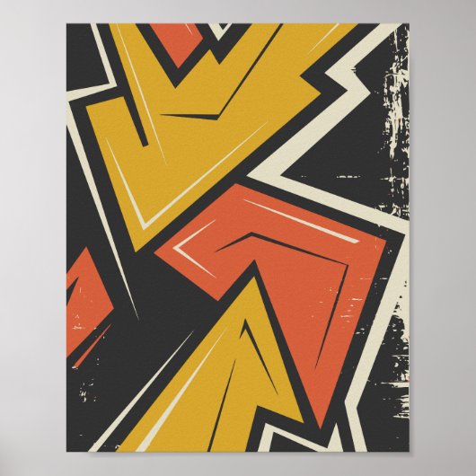 Levendige geometrische street art poster (Voorkant)