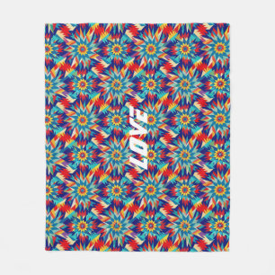 Levendige geometrische trippy multikleurige lichtf fleece deken