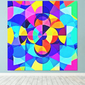 Levendige geometrische vreugde canvas afdruk (Insitu (Houten vloer))