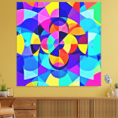 Levendige geometrische vreugde canvas afdruk (Insitu (Woonkamer))