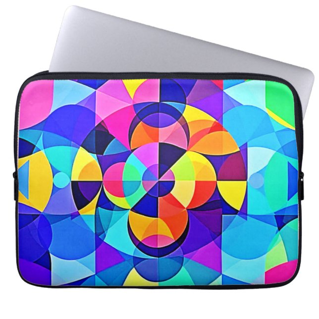 Levendige geometrische vreugde laptop sleeve (Voorkant)