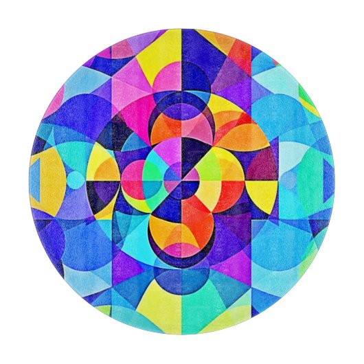 Levendige geometrische vreugde snijplank (Voorkant)