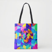 Levendige geometrische vreugde tote bag (Voorkant)