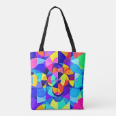 Levendige geometrische vreugde tote bag (Achterkant)