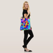 Levendige geometrische vreugde tote bag (Op model)
