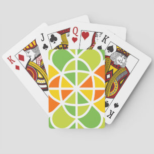 Levendige Geometrische Zonneuitbarsting Abstracte Pokerkaarten