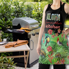 Levendige gepersonaliseerde ALOHA met naam Keuken  Schort
