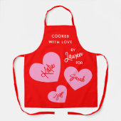 Levendige gepersonaliseerde harten gekookt met lie schort (Voorkant)