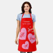 Levendige gepersonaliseerde harten gekookt met lie schort (Gedragen)
