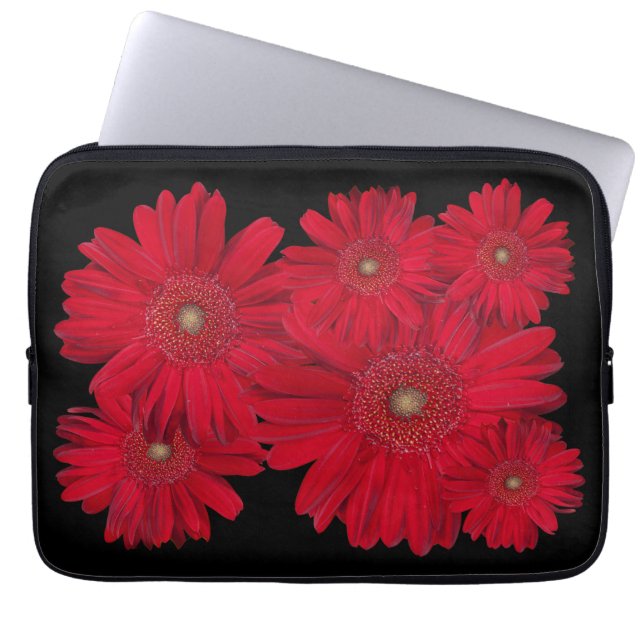 Levendige Gerber Daisy Close-Up Foto Terug naar Sc Laptop Sleeve (Voorkant)