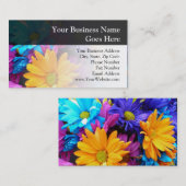 Levendige Gerbera Daisy Boeket Visitekaartje (Voorkant / Achterkant)