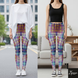 Levendige geruite comfort Leggings