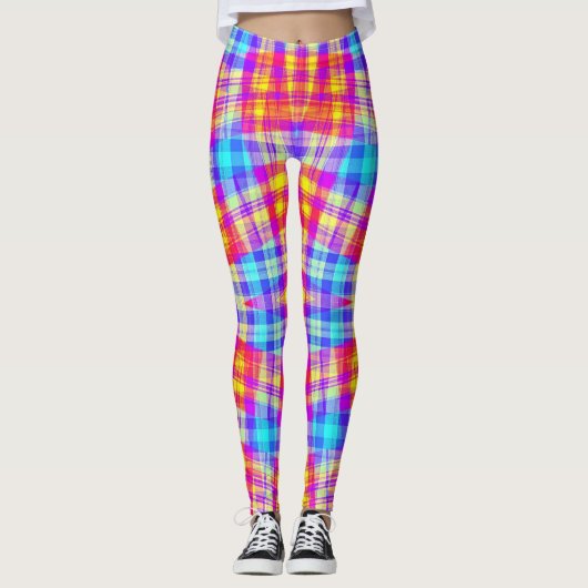levendige geruite leggings (Voorkant)