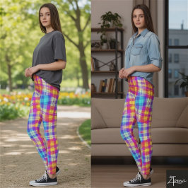 levendige geruite leggings