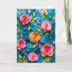 Levendige Gesneden-Papier Rozen Tuin Kaart