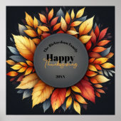 Levendige gestileerde herfstbladeren Thanksgiving Poster (Voorkant)