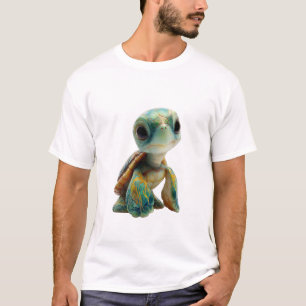 Levendige gestileerde zeeschildpad-illustratie voo t-shirt