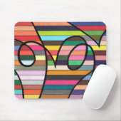 Levendige gestreepte abstract met vette zwarte kro muismat (Met muis)