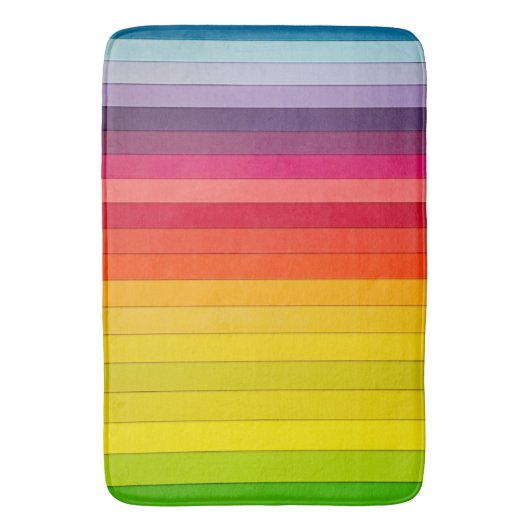 Levendige gestreepte badmat – zacht & absorberend (Voorkant Verticaal)