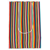 Levendige gestreepte geschenkzak medium cadeauzakje (Achterkant)