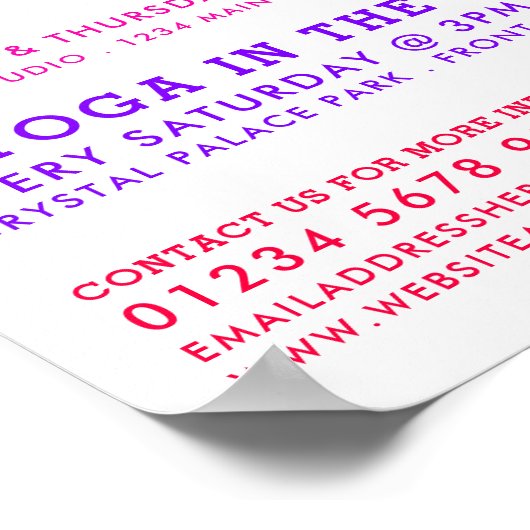 Levendige gestreepte yogales Adverteren Poster (Hoek)