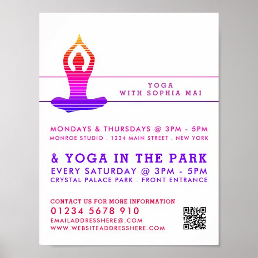 Levendige gestreepte yogales Adverteren Poster (Voorkant)