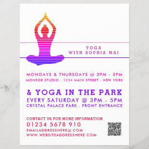 Levendige gestripte Yoga Class Adverteren brochure