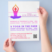 Levendige gestripte Yoga Class Adverteren brochure (Hand)