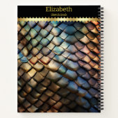 Levendige, gestructureerde giftige slangenhuid notitieboek (Achterkant)