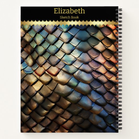 Levendige, gestructureerde giftige slangenhuid notitieboek (Achterkant)