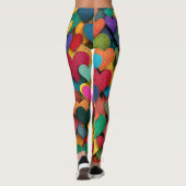 Levendige Getextureerde Hart Mozaïek Leggings (Achterkant)