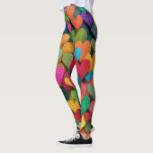 Levendige Getextureerde Hart Mozaïek Leggings (Links)