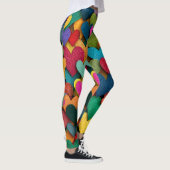 Levendige Getextureerde Hart Mozaïek Leggings (Rechts)