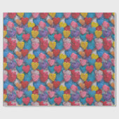 Levendige getextureerde harten Gift Wrap - Bold Lo Cadeaupapier (Vlak)