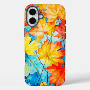 Levendige gevallen herfstesdoornbladeren iPhone 16 plus hoesje