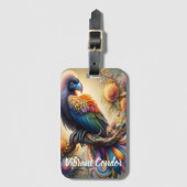 Levendige gevederde Condor zittend bovenop boomtak Bagagelabel (Voorkant (verticaal))